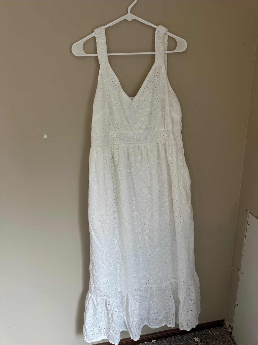 Isabel Maternity by Ingrid & Isabel White Eyelet Maxi Dress
